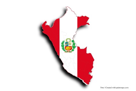 Flag of Peru (on Peru map)