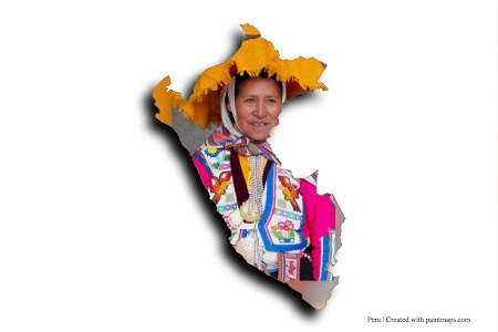 Peruvian Traditional Clothes (on Peru map)