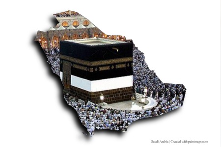 Kaaba (on Saudi Arabia map)