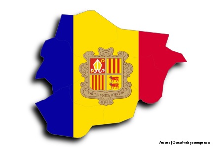 Flag of Andorra (on Andorra map)