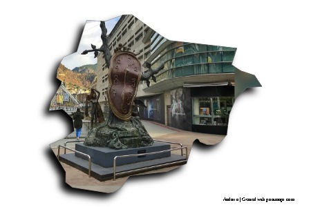 Salvador Dali - Melting Clock (on Andorra map)