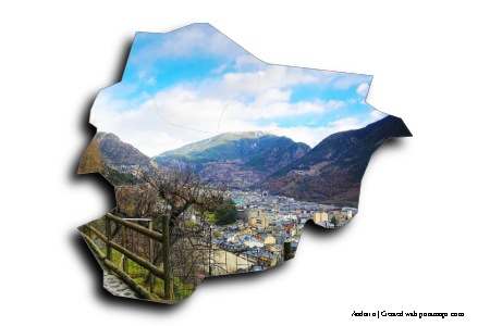 Pyrenees Mountains (on Andorra map)