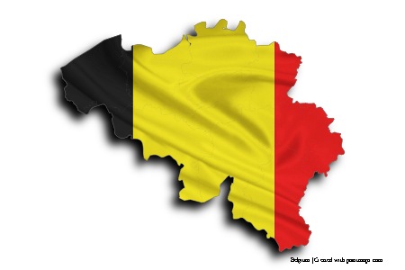 Flag of Belgium (on Belgium map)