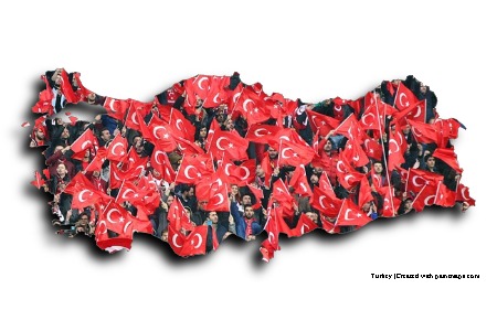 Turkish Flag, Celebrations (on Turkey map)