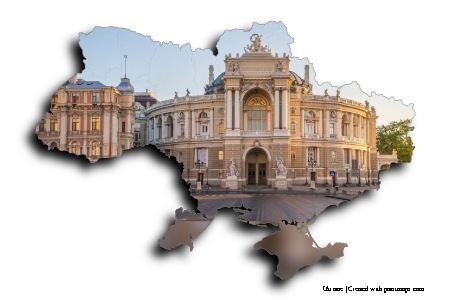 Teatro de Odessa (en el mapa de Ucrania)