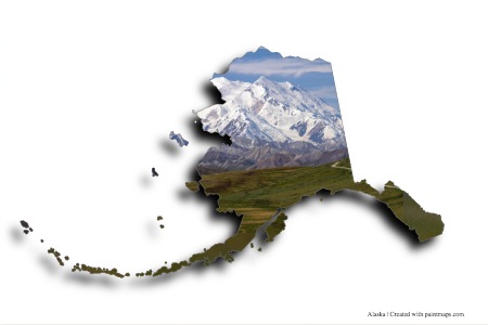 Taman Nasional Denali (di peta Alaska)