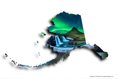 Cahaya utara (di peta Alaska)