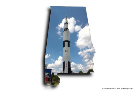 Centro Espacial y de Cohetes (en el mapa de Alabama)