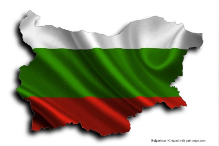 Flag of Bulgaria (on Bulgaria map)