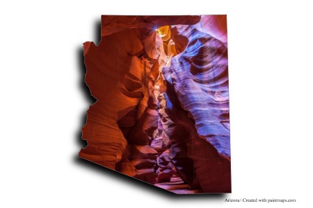 Antelope canyon (on Arizona map)