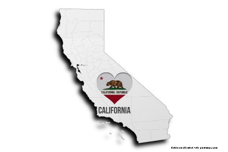 Me encanta California (en el mapa de California)