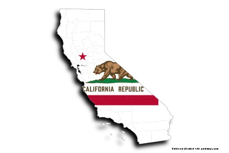 bandera, de, california (en el mapa de California)