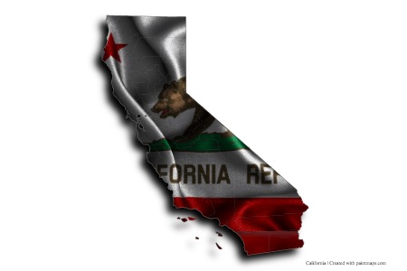Bandera de California (en el mapa de California)