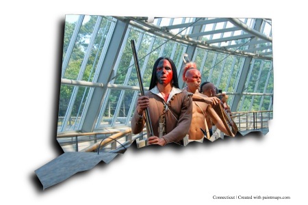 Mashantucket Pequot Müzesi (Connecticut haritası üzerinde)