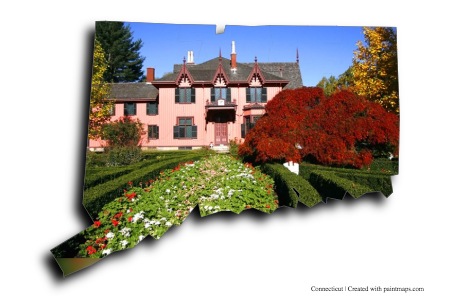 Roseland Kır Evi (Connecticut haritası üzerinde)