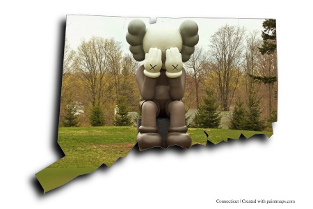 Aldrich Çağdaş Sanat Müzesi (Connecticut haritası üzerinde)