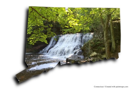 Connecticut Şelaleri (Connecticut haritası üzerinde)