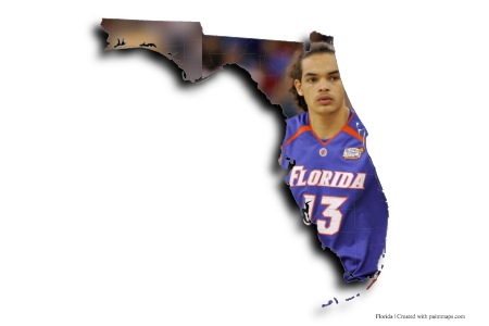 Florida basketball team (on Florida map)
