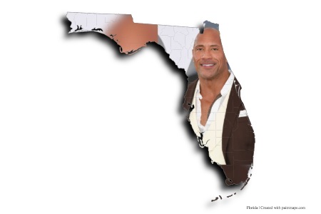 Dwayne Johnson (on Florida map)
