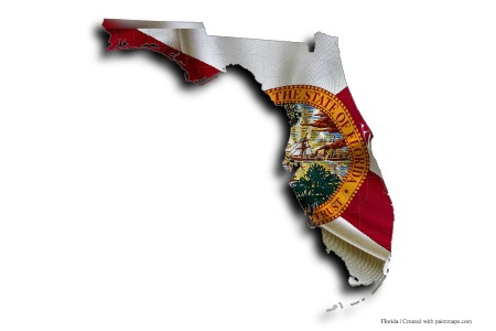 Florida Flag (on Florida map)