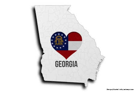 Me encanta Georgia (en el mapa de Georgia)