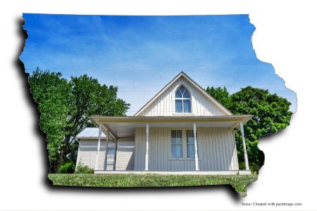 American Gothic House (on Iowa map)
