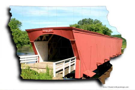 The Bridges of Madison County (on Iowa map)