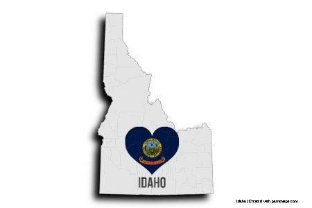 Idaho'yu Seviyorum (Idaho haritası üzerinde)