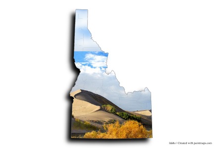 Bruneau Dunes Eyalet Parkı (Idaho haritası üzerinde)
