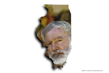 Ernest Hemingway (en el mapa de Illinois)