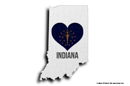 Me encanta Indiana (en el mapa de Indiana)