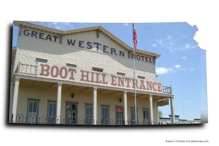 Boot Hill, ciudad de Dodge (en el mapa de Kansas)