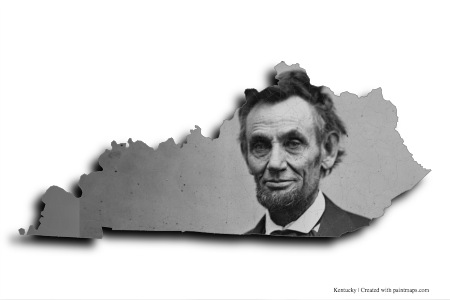 Abraham Lincoln (on Kentucky map)