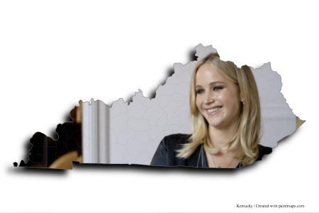 Jennifer Lawrence (on Kentucky map)