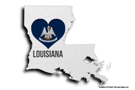 Louisiana'yı Seviyorum (Louisiana haritası üzerinde)