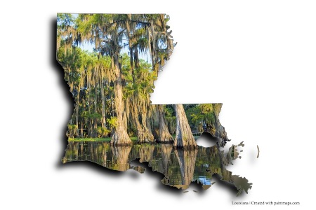 Louisiana bataklığı (Louisiana haritası üzerinde)