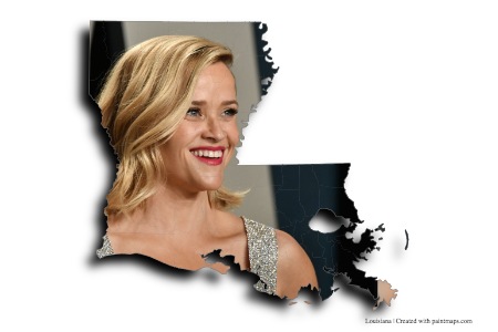 Reese Witherspoon (Louisiana haritası üzerinde)