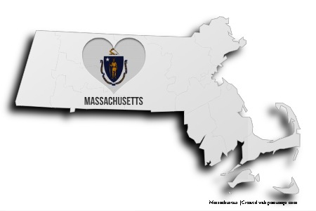 Massachusetts'i Seviyorum (Massachusetts haritası üzerinde)
