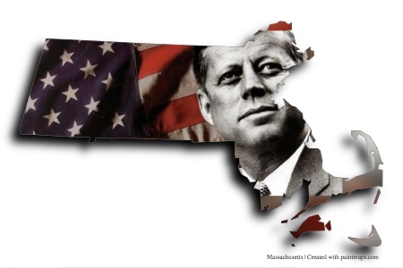 John F. Kennedy (Massachusetts haritası üzerinde)