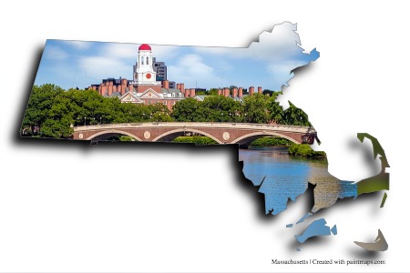 Harvard Meydanı (Massachusetts haritası üzerinde)