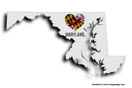 Maryland'ı Seviyorum (Maryland haritası üzerinde)