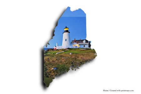 Pemaquid Feneri (Maine haritası üzerinde)