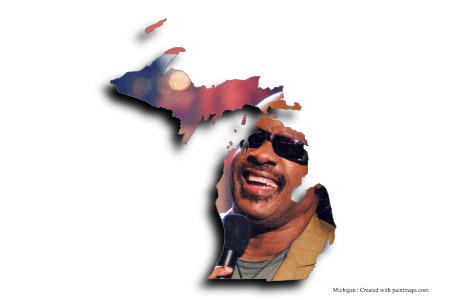 Stevie Wonder (en el mapa de Michigan)