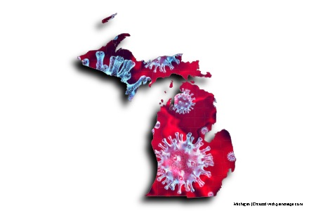 COVID-19 (en el mapa de Michigan)
