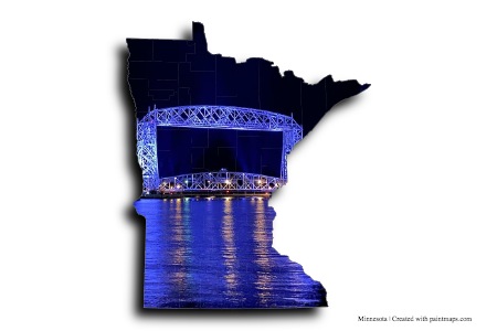 Duluth Aerial Lift Bridge (on Minnesota map)
