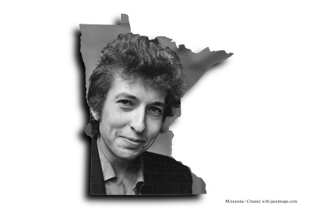 Bob Dylan (on Minnesota map)