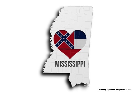 Me encanta Mississippi (en el mapa de Misisipí)
