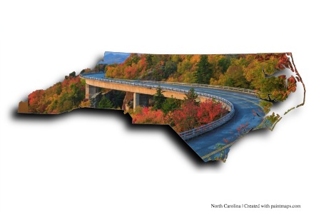 Calle Blue Ridge Park (en el mapa de Carolina del Norte)