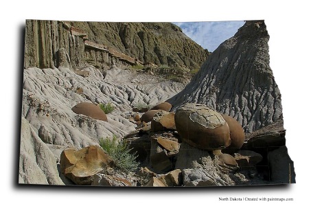 Parque Nacional Theodore Roosevelt (en el mapa de Dakota del Norte)
