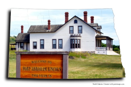 Parque estatal Fort Abraham Lincoln (en el mapa de Dakota del Norte)